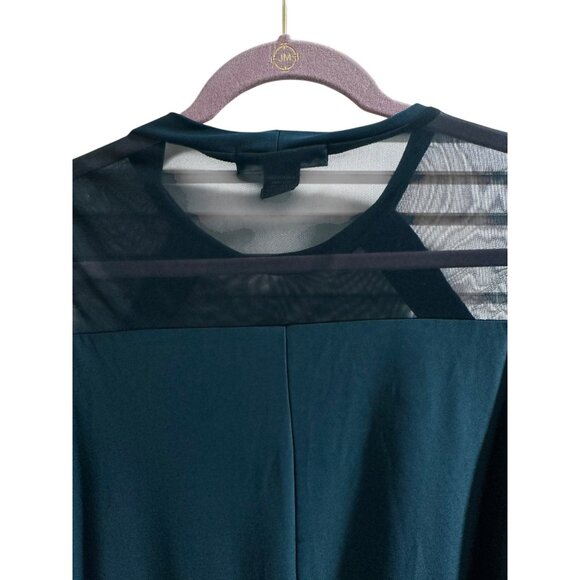 👗 2/$30 Adele & May XL Sleeveless Dark Teal Mesh Panel Top With Button Accents - Picture 6 of 6